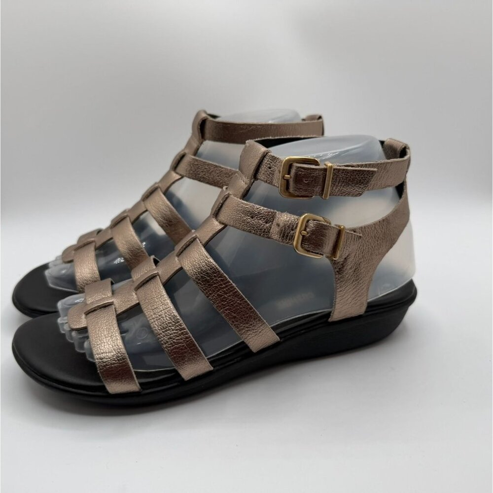 Clarks Manilla Parham Gladiator Sandals Women Size 7M Metallic Leather Shoes